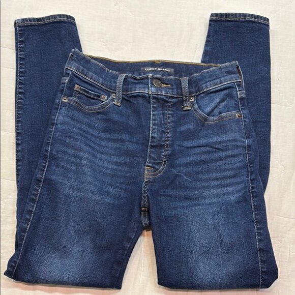 Lucky Brand Women's Skinny Fit Ankle Jeans in Dark Blue Wash - Picture 1 of 10